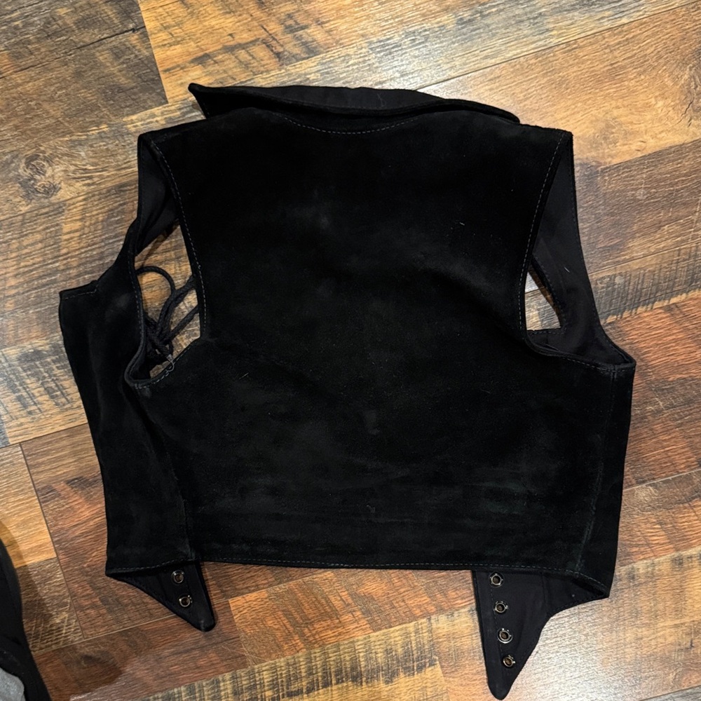 Black Lace-Up Suede Bodice - Picture 2 of 5